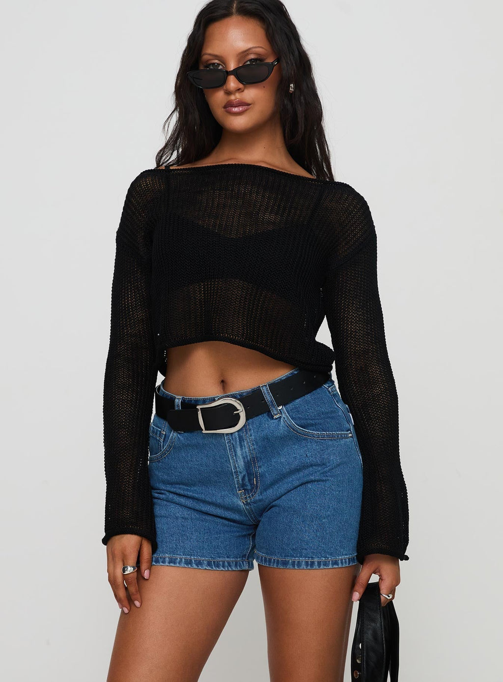 Women's Saldana Shorts Mid Blue Denim | Mid-rise denim Shorts 1