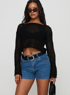 Women's Saldana Shorts Mid Blue Denim | Mid-rise denim Shorts 1