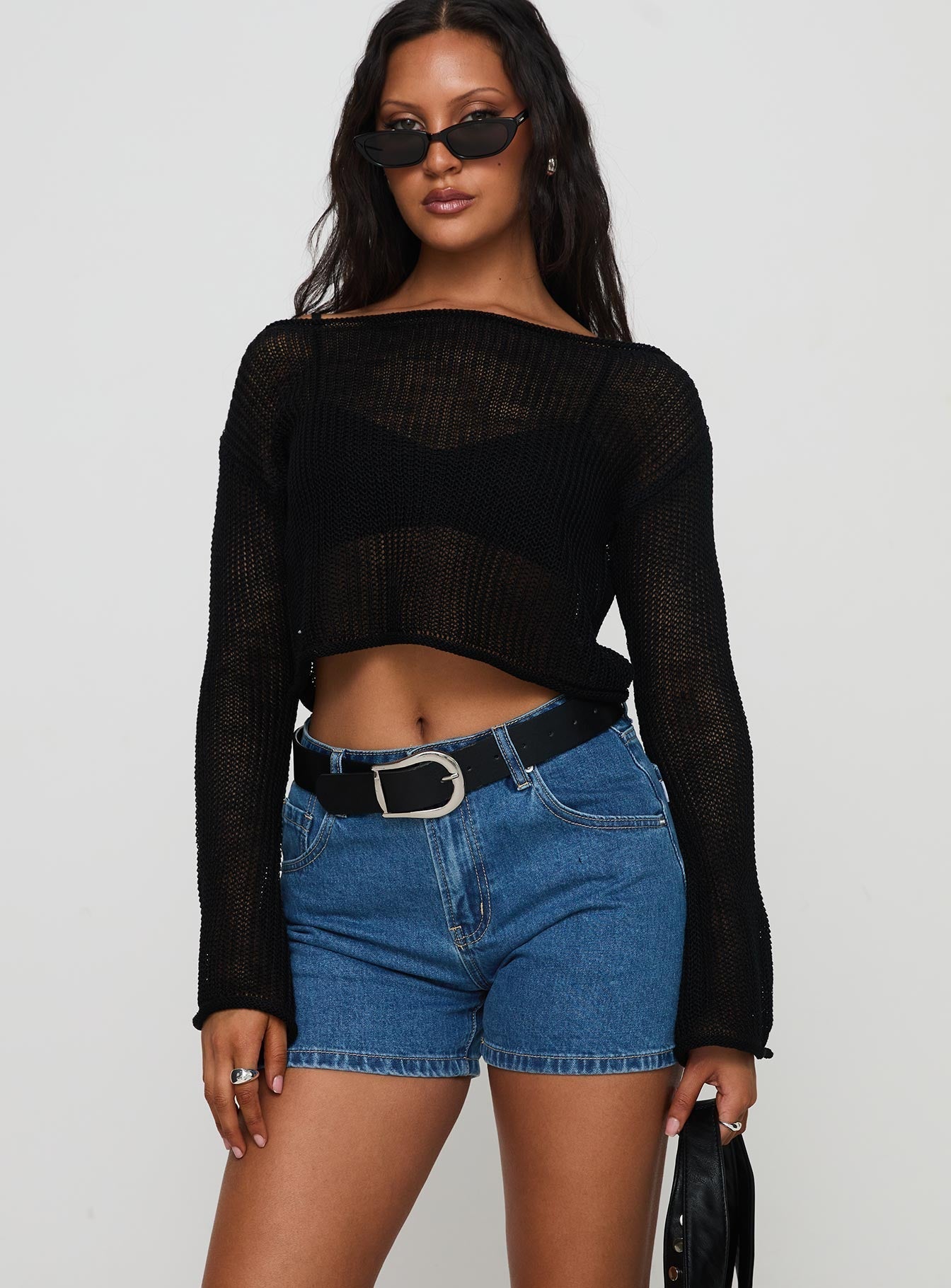 Women's Saldana Shorts Mid Blue Denim | Mid-rise denim Shorts 1
