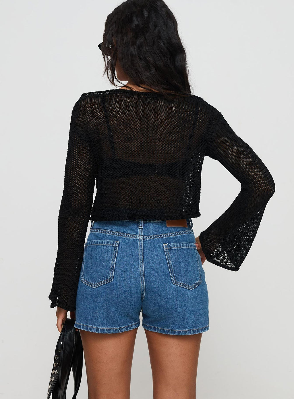 Women's Saldana Shorts Mid Blue Denim | Mid-rise denim Shorts 4