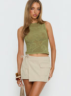 Women's Samarie Cargo Mini Skirt Concrete | Cargo mini skirt with wrap detail & mid-rise fit 1