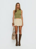 Women's Samarie Cargo Mini Skirt Concrete | Cargo mini skirt with wrap detail & mid-rise fit 6