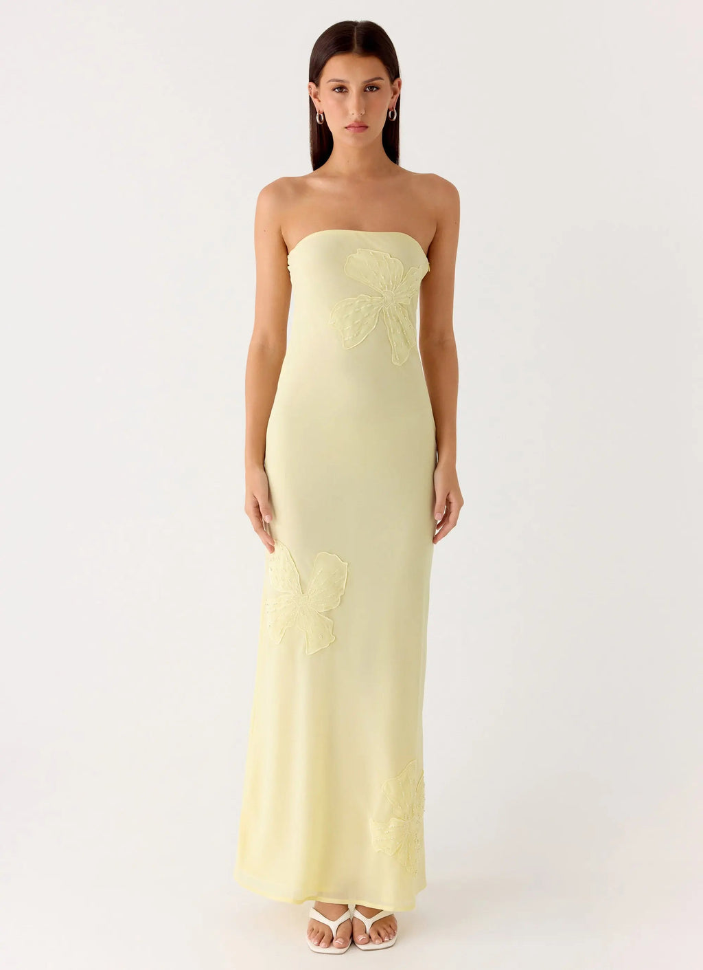 Women's Sassafras Collection | Strapless Maxi Dress with Beaded Flower Design | Elegant Evening Wear for Unforgettable N 4