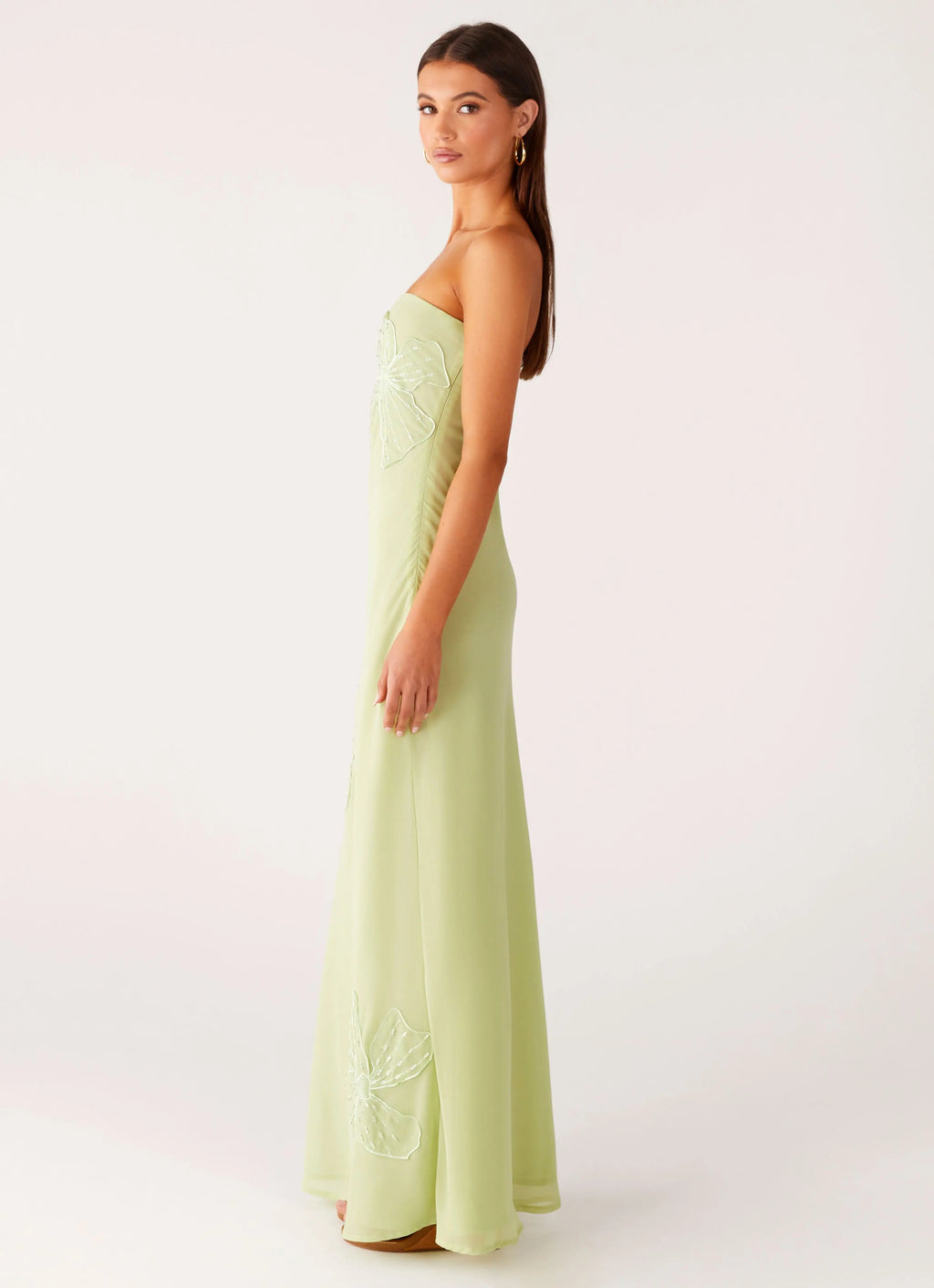 Women's Sassafras Collection | Strapless Maxi Dress with Beaded Flower Detailing | Elegant Evening Wear for Unforgettabl 1