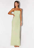 Women's Sassafras Collection | Strapless Maxi Dress with Beaded Flower Detailing | Elegant Evening Wear for Unforgettabl 3