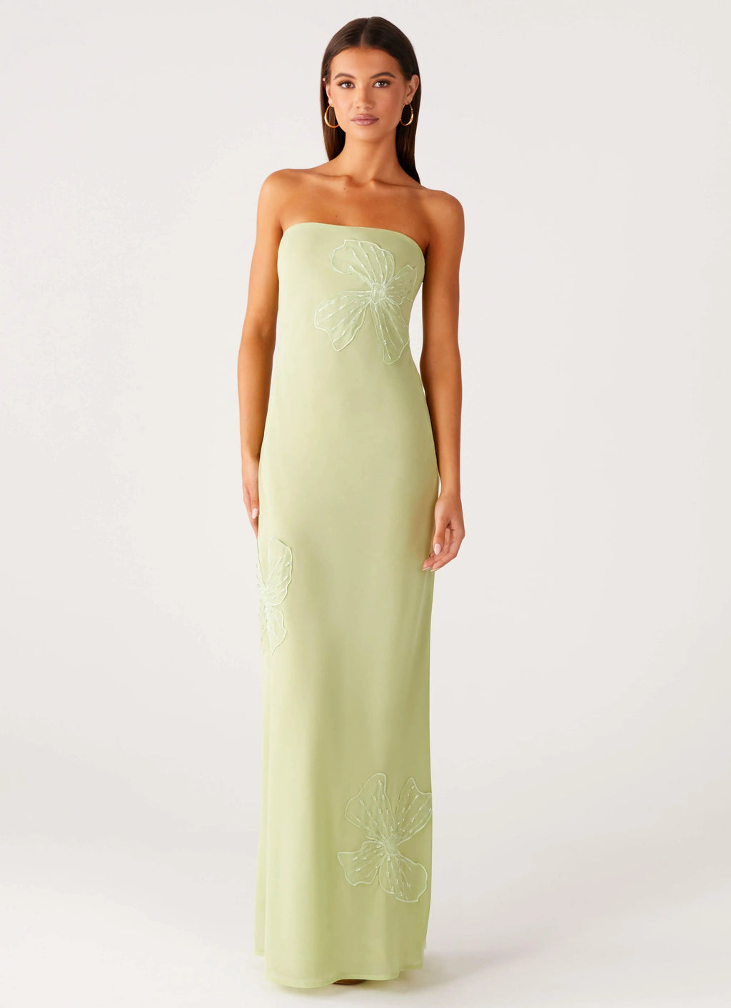 Women's Sassafras Collection | Strapless Maxi Dress with Beaded Flower Detailing | Elegant Evening Wear for Unforgettabl 4