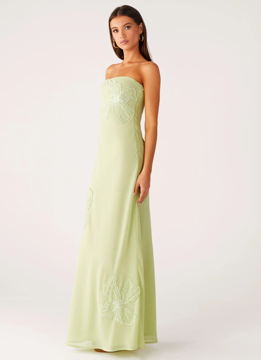 Women's Sassafras Collection | Strapless Maxi Dress with Beaded Flower Detailing | Elegant Evening Wear for Unforgettabl 5