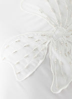 Women's Sassafras Collection | White Maxi Dress with Beaded Flower Detailing | Elegant Evening Gown for Unforgettable Ni 7