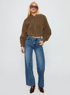 Women's Saving Up Mid Rise Straight Leg Studded Jeans Mid Blue | Stud detail mid-rise denim jeans 2