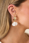 Women's Seaside Treasure Gold Shell & Pearl Drop Earrings | These Earrings Measure 1.5" in Length 0