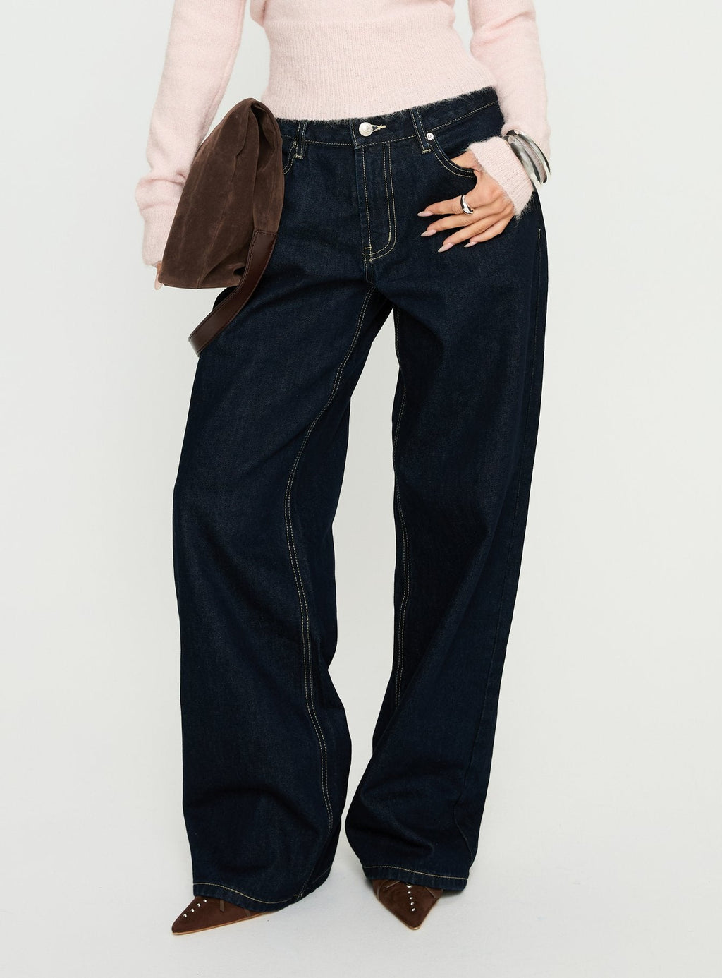 Women's Serenitia Mid Rise Relaxed Jeans Dark Raw Wash | Denim jeans with a mid-rise relaxed fit & straight 2