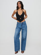 Women's Serenitia Mid Rise Relaxed Jeans Mid Blue Wash Petite | Princess Polly Petite 2