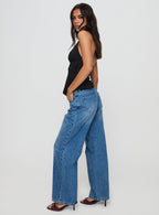 Women's Serenitia Mid Rise Relaxed Jeans Mid Blue Wash Petite | Princess Polly Petite 3