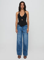 Women's Serenitia Mid Rise Relaxed Jeans Mid Blue Wash Petite | Princess Polly Petite 6