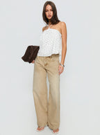 Women's Serenitia Mid Rise Relaxed Jeans Sandy Brown Wash | Jeans in brown-washed denim with a mid-rise 2