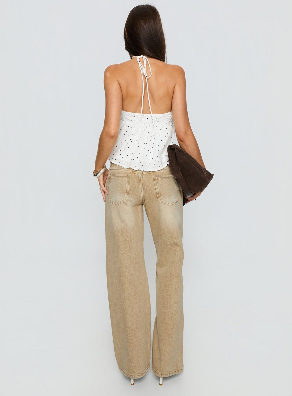 Women's Serenitia Mid Rise Relaxed Jeans Sandy Brown Wash | Jeans in brown-washed denim with a mid-rise 4