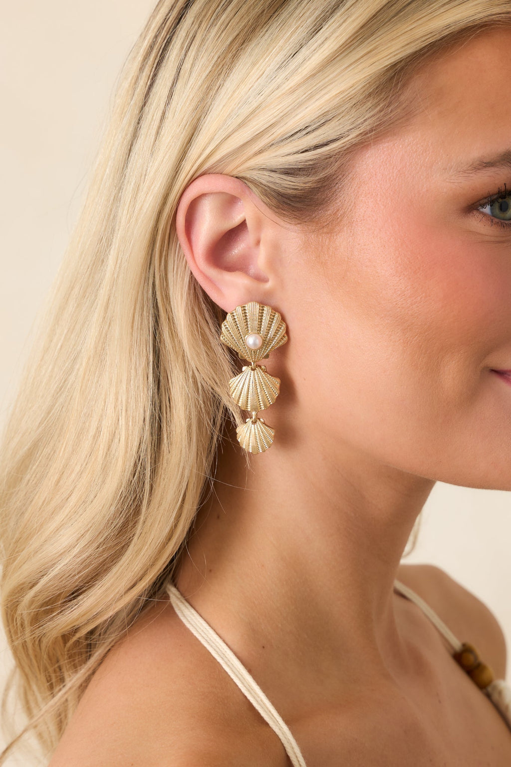 Women's Shell We Dance Gold & Pearl Accent Drop Earrings | These Earrings Measure 2.25" in Length 0