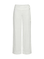 Women's Silver Moon Linen Blend Tie Pants White 7