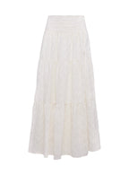 Women's Silver Soul Embroidered Maxi Skirt Cream 4