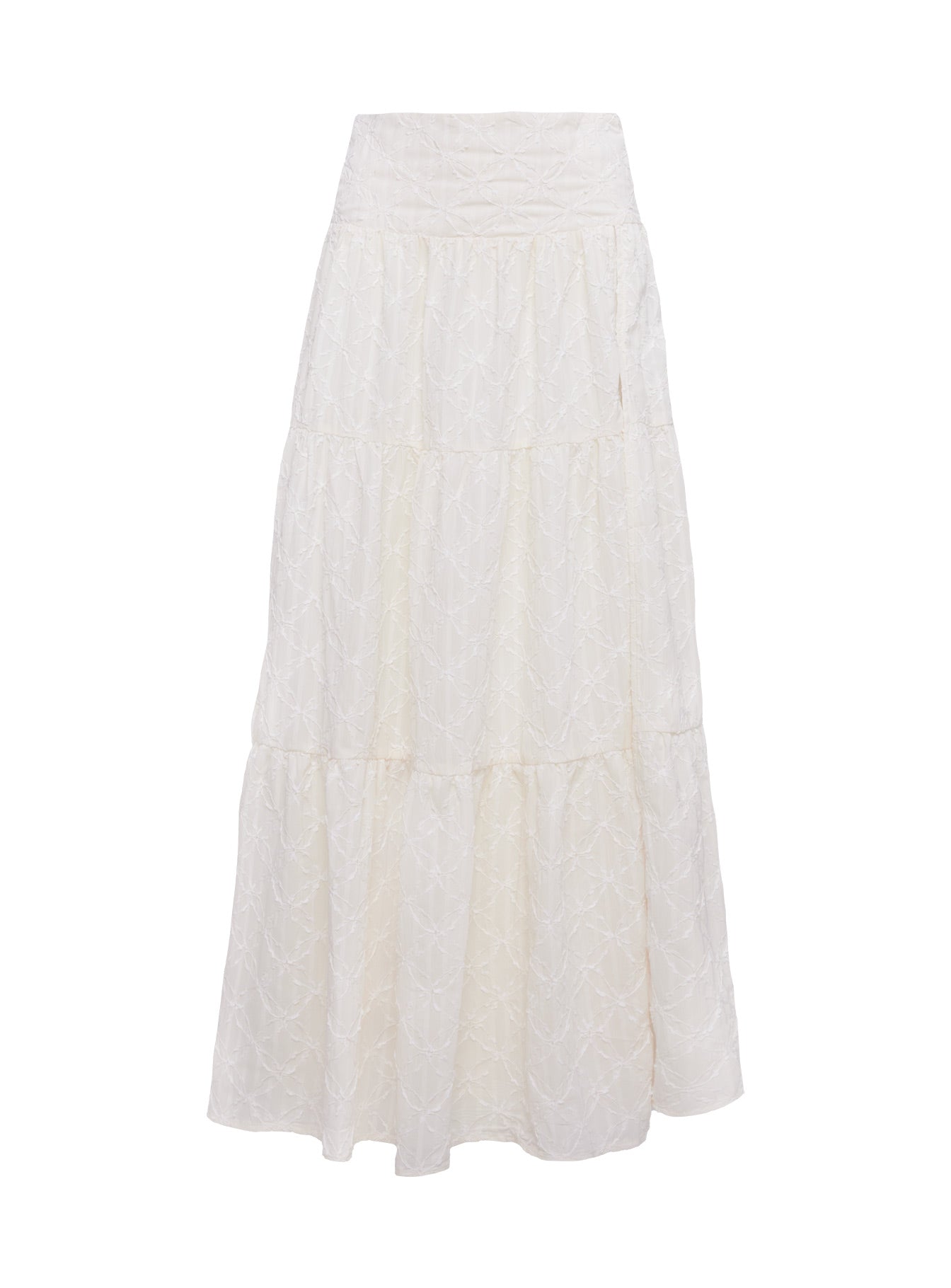 Women's Silver Soul Embroidered Maxi Skirt Cream 4