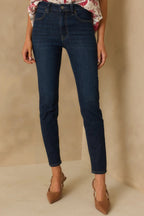 Women's Simply Stated Dark Wash High Waisted Skinny Jeans | 77% Cotton 2