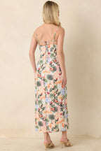 Women's Sipping Under the Palms Multi Tropical Print Bead Detail Midi Dress | 85% Rayon & 15% Linen 6