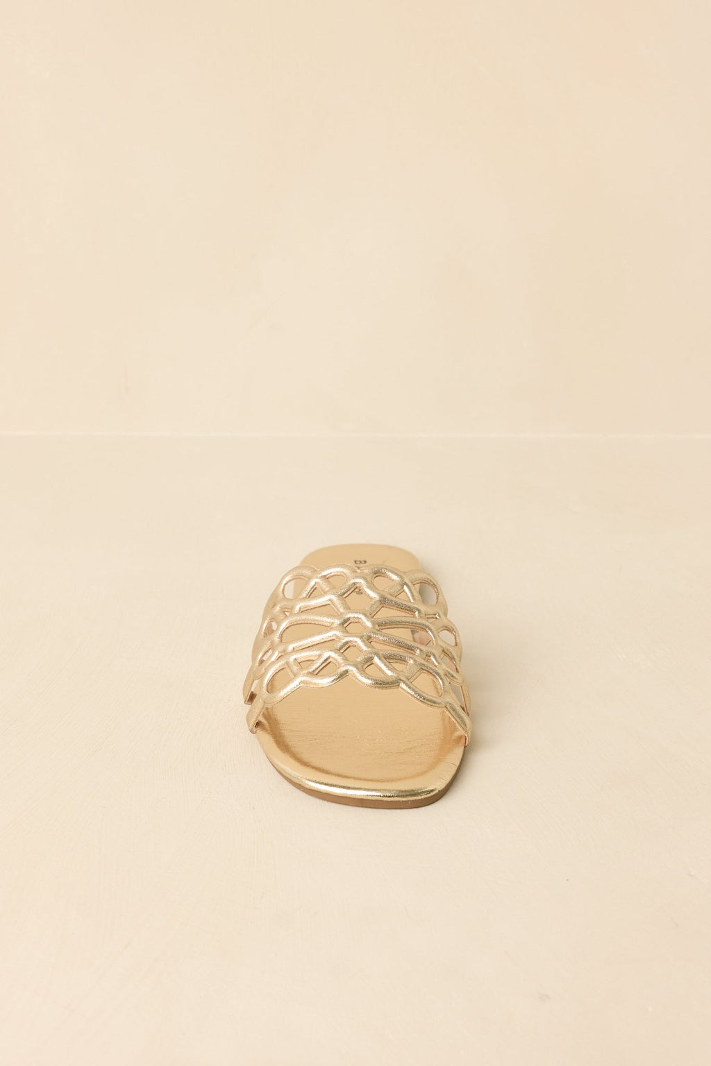 Women's Slip Into Something Pretty Gold Cutout Slide Sandals | All Man Made Materials 6