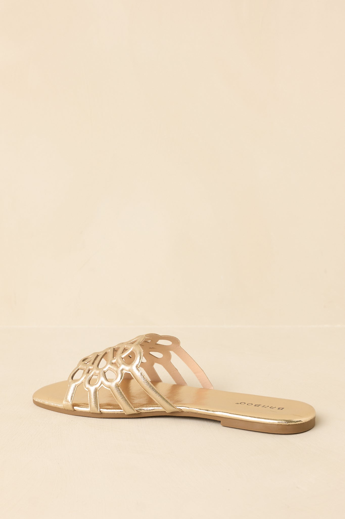 Women's Slip Into Something Pretty Gold Cutout Slide Sandals | All Man Made Materials 7