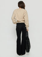 Women's Slow Ride Mid Rise Bootleg Belted Jeans Washed Black | Denim jeans with a mid-rise fit & bootleg cut 4