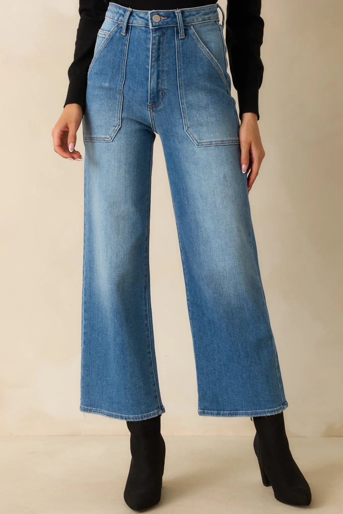 Women's Something Amazing Medium Wash Wide Leg Jeans | 93% Cotton 3