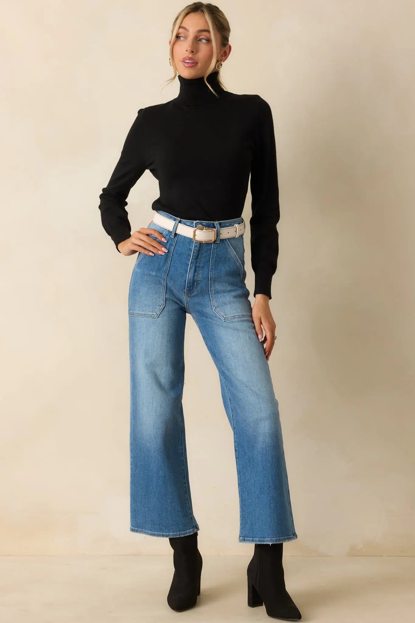 Women's Something Amazing Medium Wash Wide Leg Jeans | 93% Cotton 5