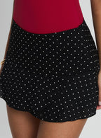 Women's Sonsie Mini Skirt Black / White Polka | Polka-dot Mini skirt 5