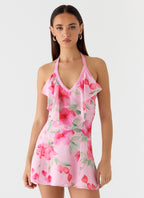 Sophie | Elegant Sequin Halter Mini Dress for Wedding Guests 0