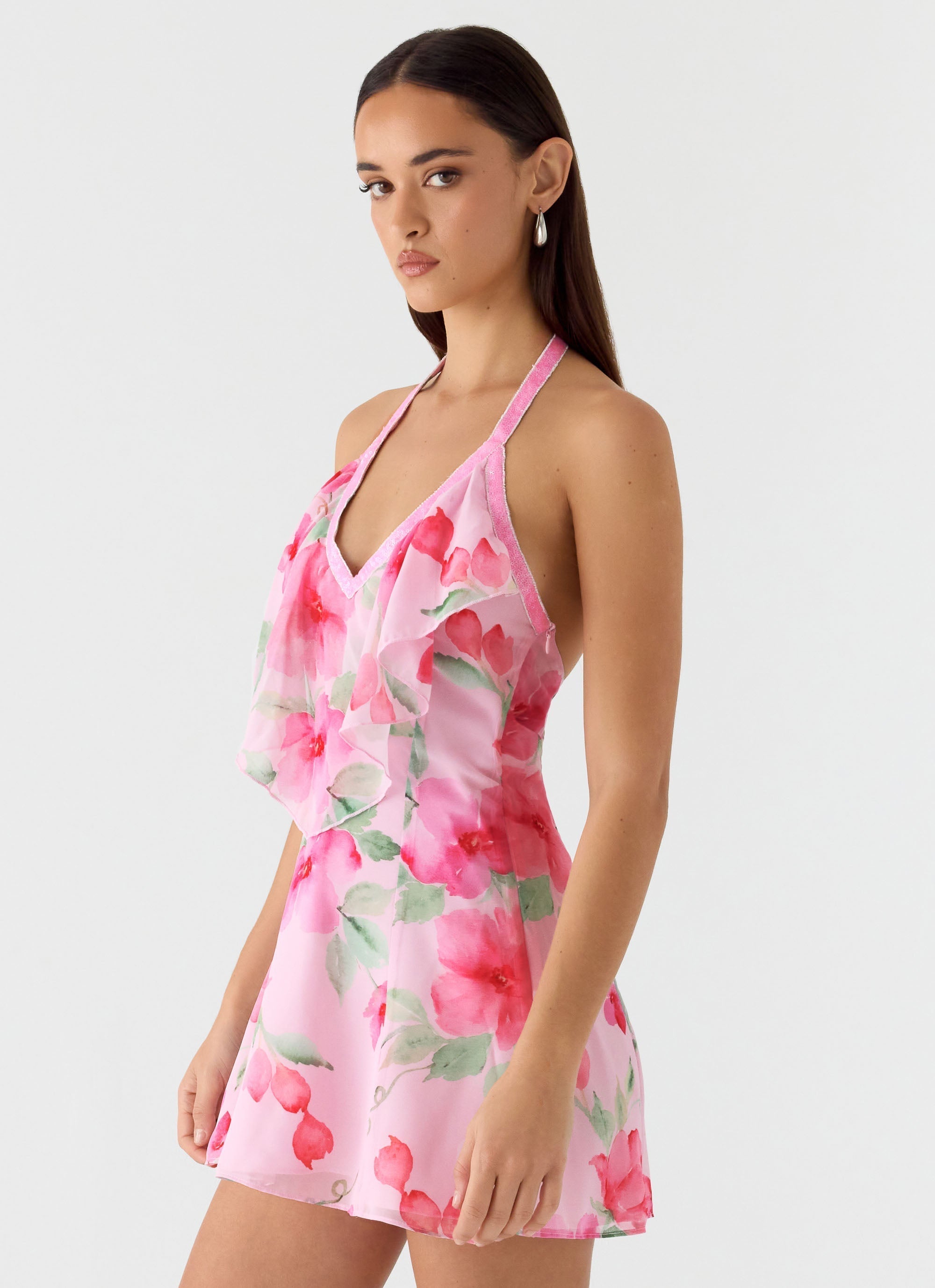 Sophie | Elegant Sequin Halter Mini Dress for Wedding Guests 1