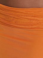 Women's Star Fruit Ruched Waist Maxi Skirt Orange 5
