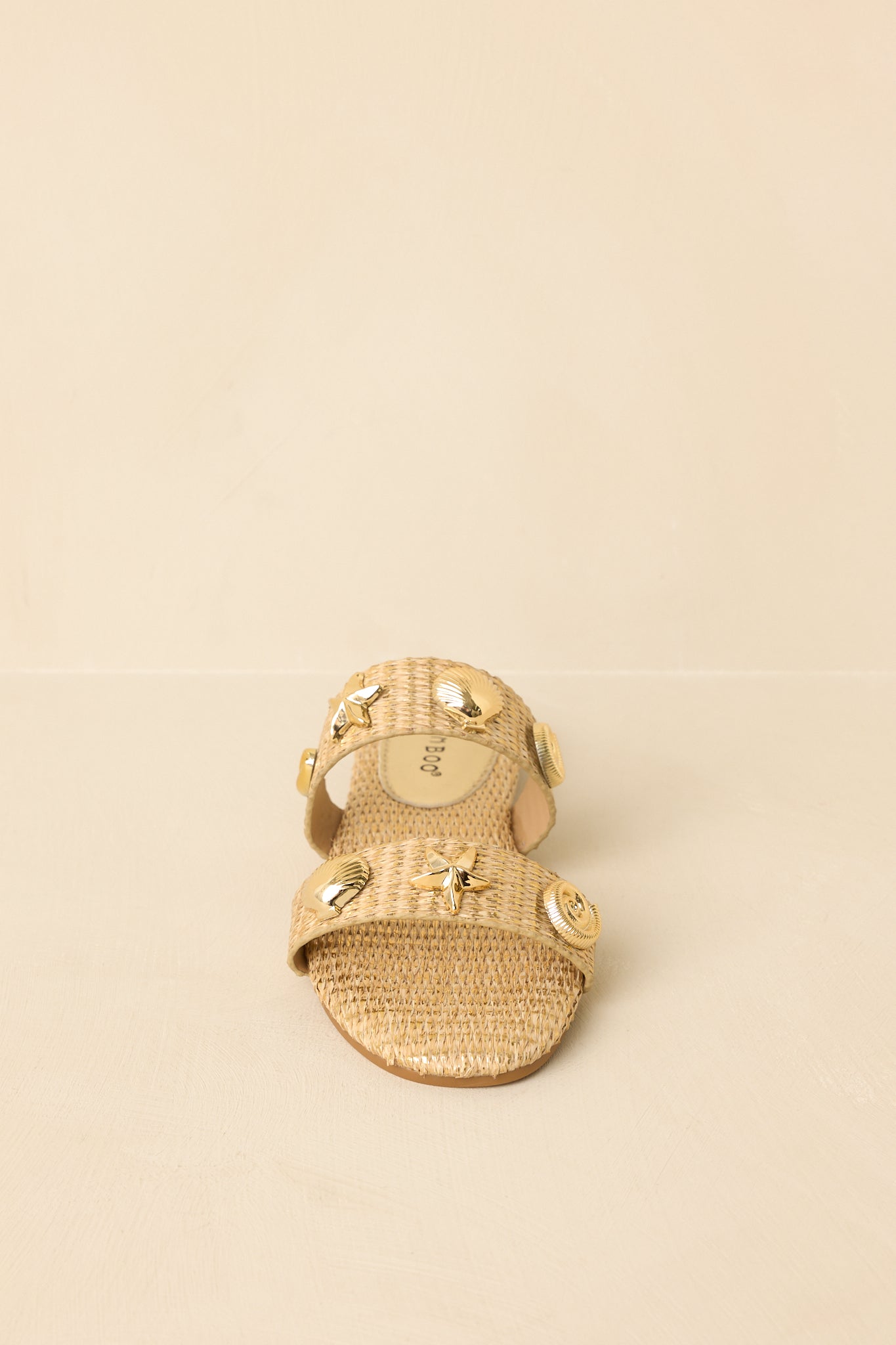 Women's Stay by the Sea Gold Raffia Slip-On Sandals | All Man Made Materials 4