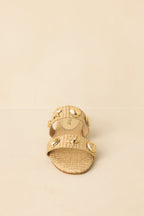 Women's Stay by the Sea Gold Raffia Slip-On Sandals | All Man Made Materials 4