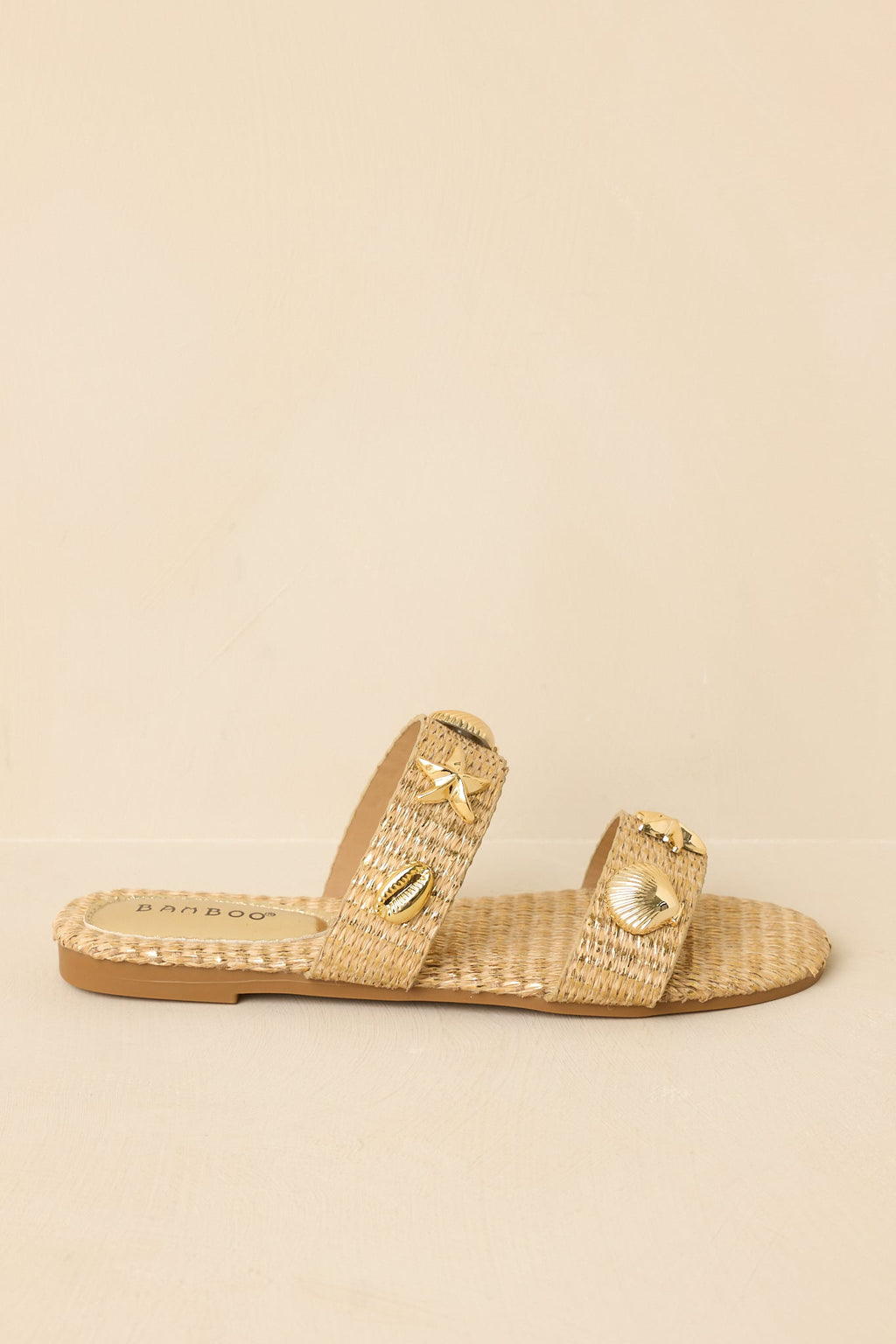 Women's Stay by the Sea Gold Raffia Slip-On Sandals | All Man Made Materials 5
