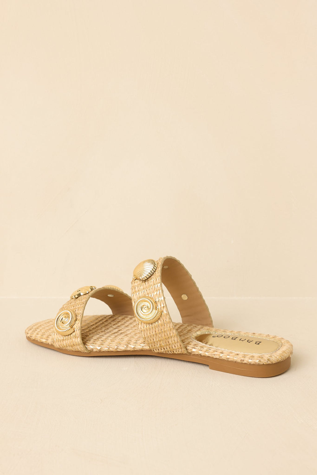 Women's Stay by the Sea Gold Raffia Slip-On Sandals | All Man Made Materials 6