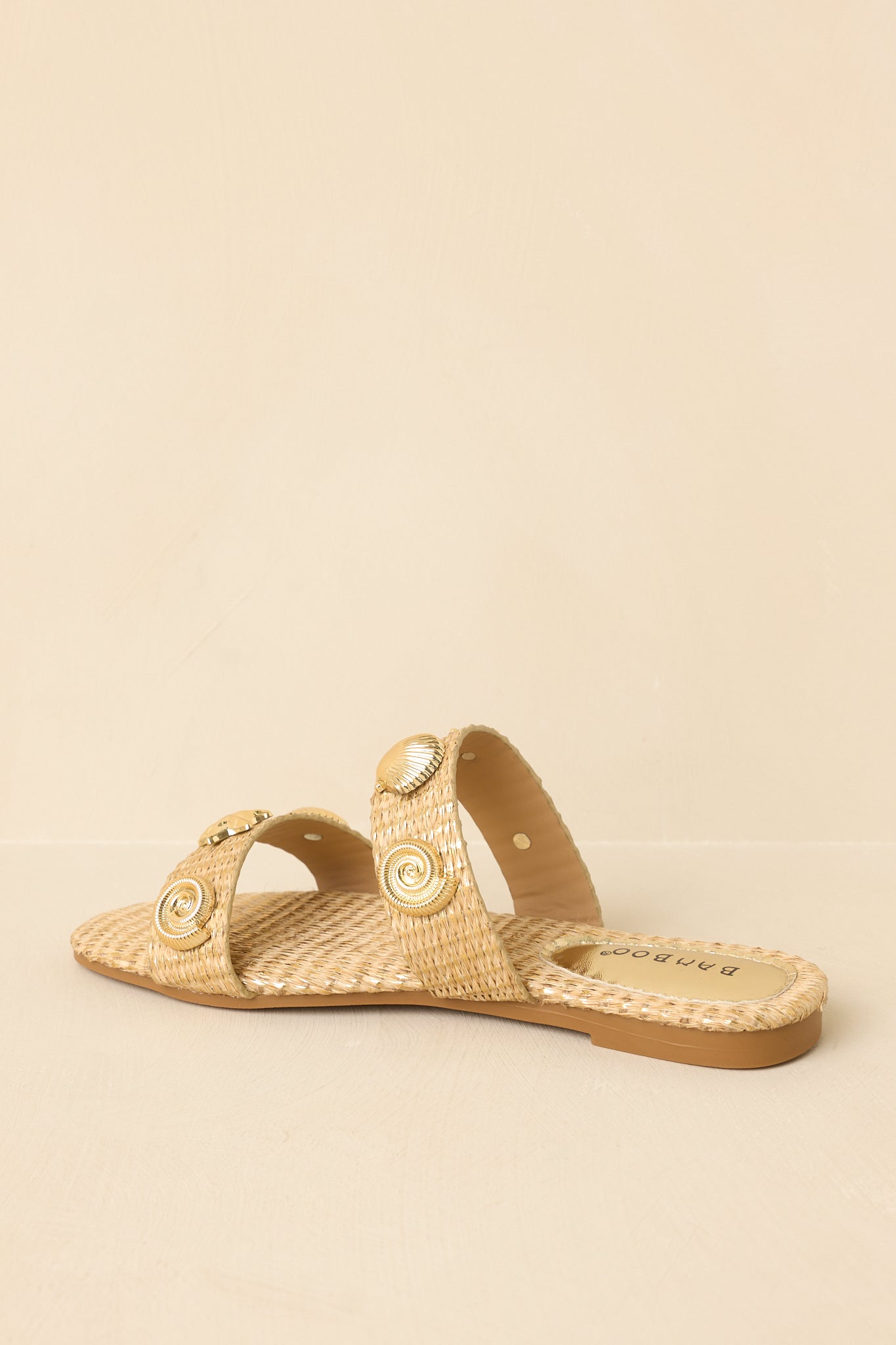 Women's Stay by the Sea Gold Raffia Slip-On Sandals | All Man Made Materials 6
