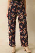 Women's Step By Step Navy Floral Straight Leg Jeans | 100% Cotton 0