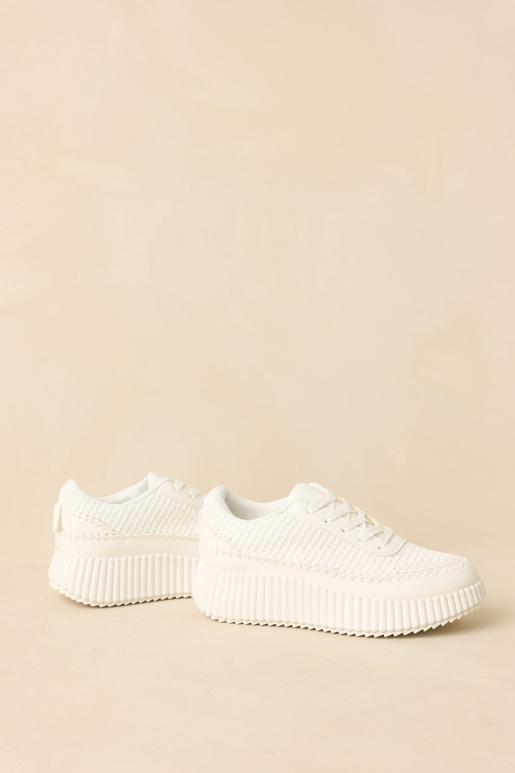 Women's Step Into It White Textured Knit Platform Sneakers | Sole measures 1.5" 3