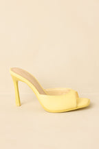 Women's Such a Tease Yellow Square Toe Heeled Mule Sandals | Heel measures 3.75" 2