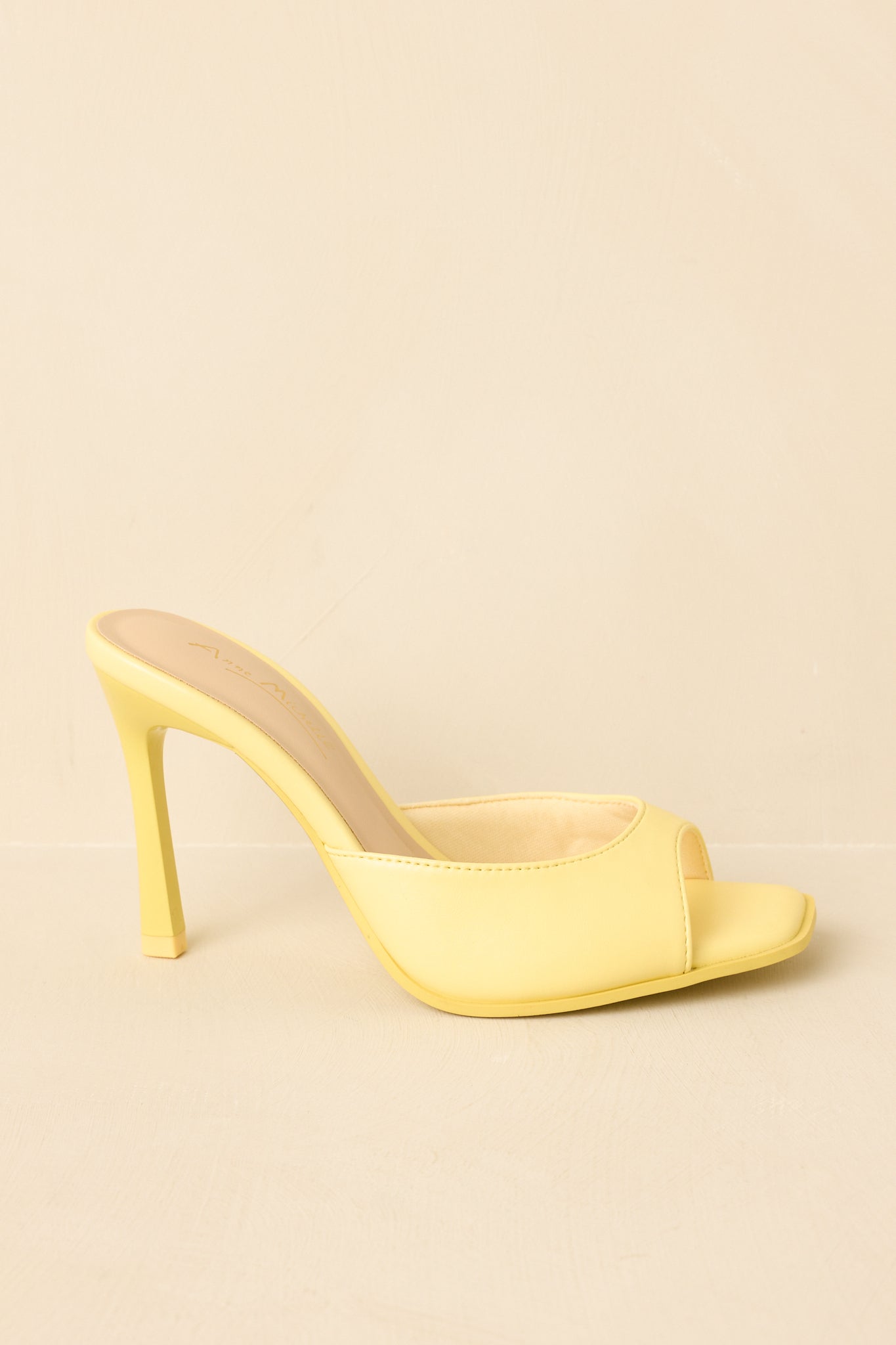 Women's Such a Tease Yellow Square Toe Heeled Mule Sandals | Heel measures 3.75" 2