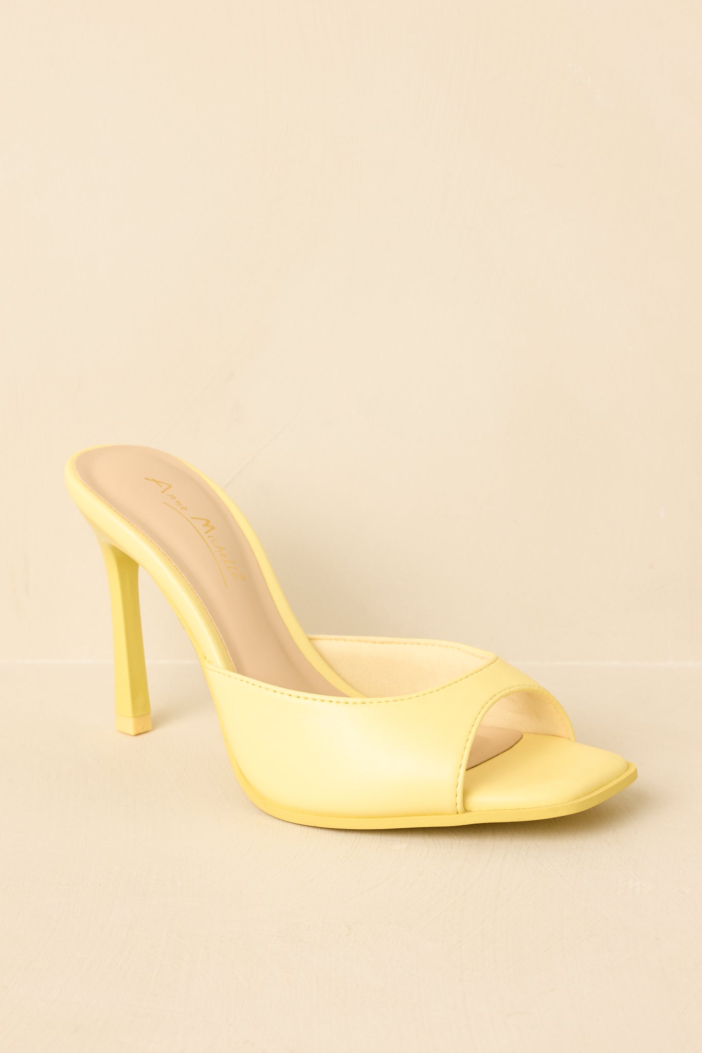 Women's Such a Tease Yellow Square Toe Heeled Mule Sandals | Heel measures 3.75" 3