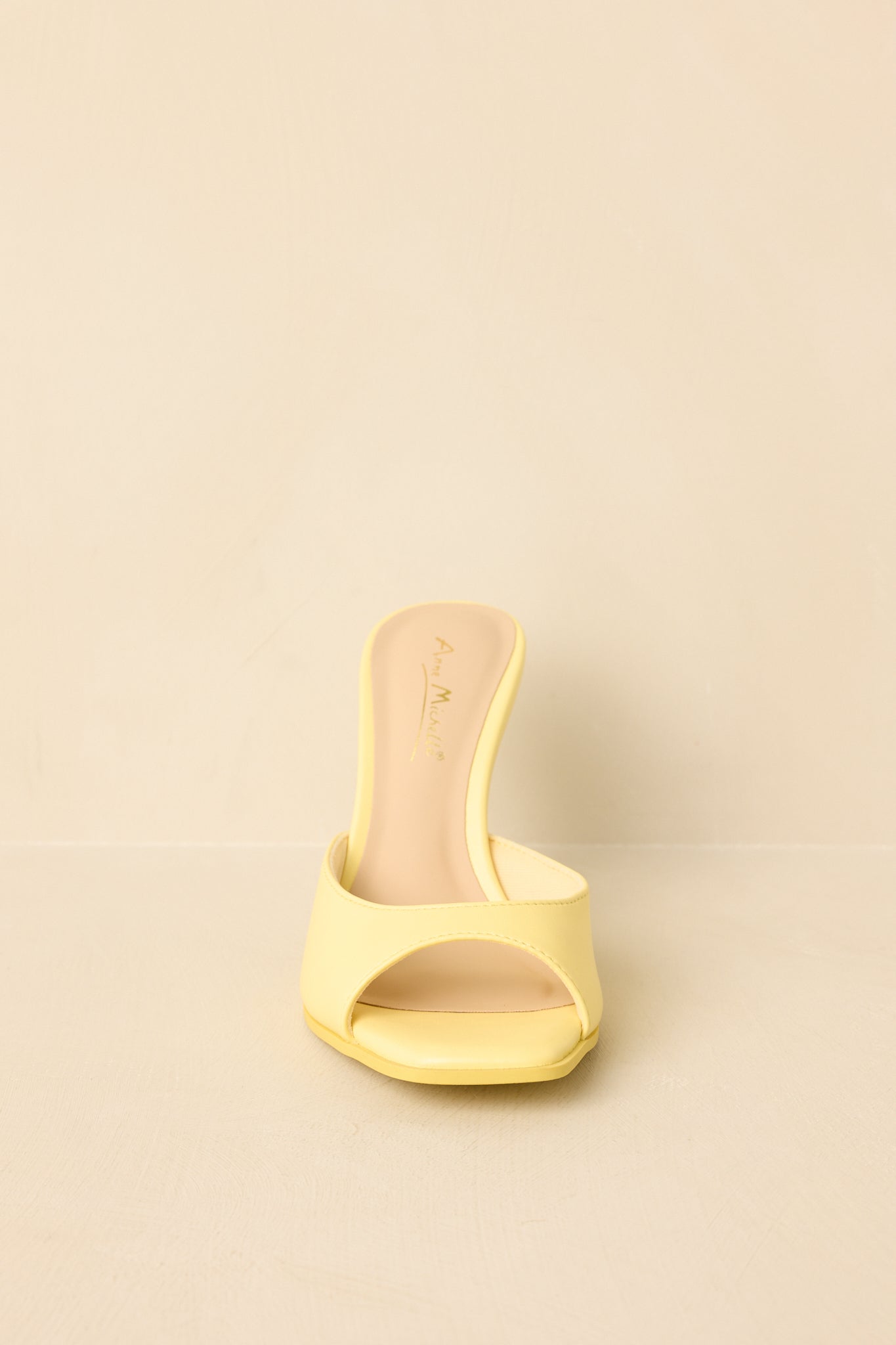 Women's Such a Tease Yellow Square Toe Heeled Mule Sandals | Heel measures 3.75" 4