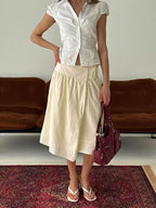 Women's Sunney Wrap Midi Skirt Yellow | Midi skirt with wrap waist detail 0