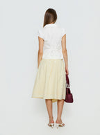 Women's Sunney Wrap Midi Skirt Yellow | Midi skirt with wrap waist detail 4