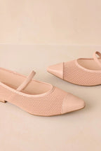 Women's Sunset Mirror Beige Mesh Fishnet Flats | All Man Made Materials 2
