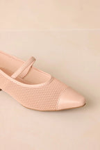Women's Sunset Mirror Beige Mesh Fishnet Flats | All Man Made Materials 3
